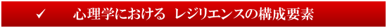 心理学における　レジリエンスの構成要素